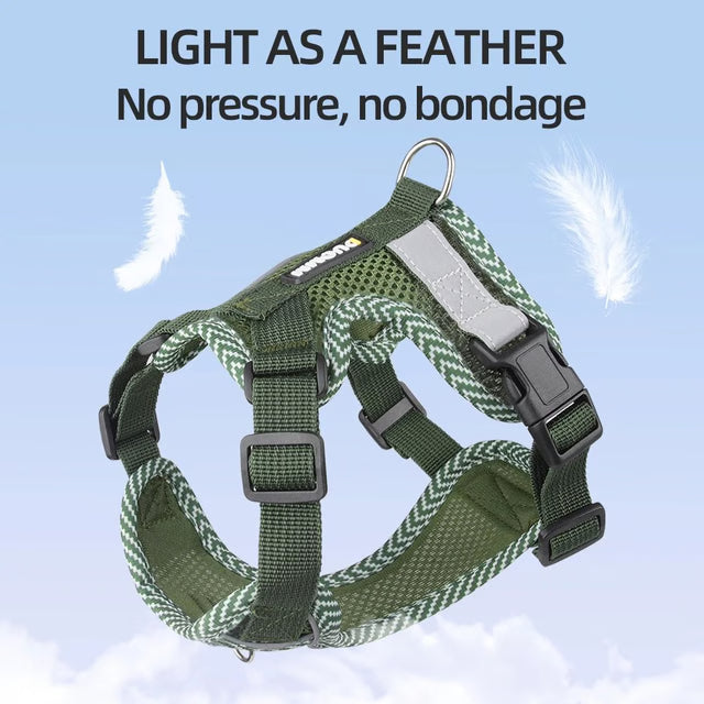Breathable Reflective Dog Harness with Leash Set