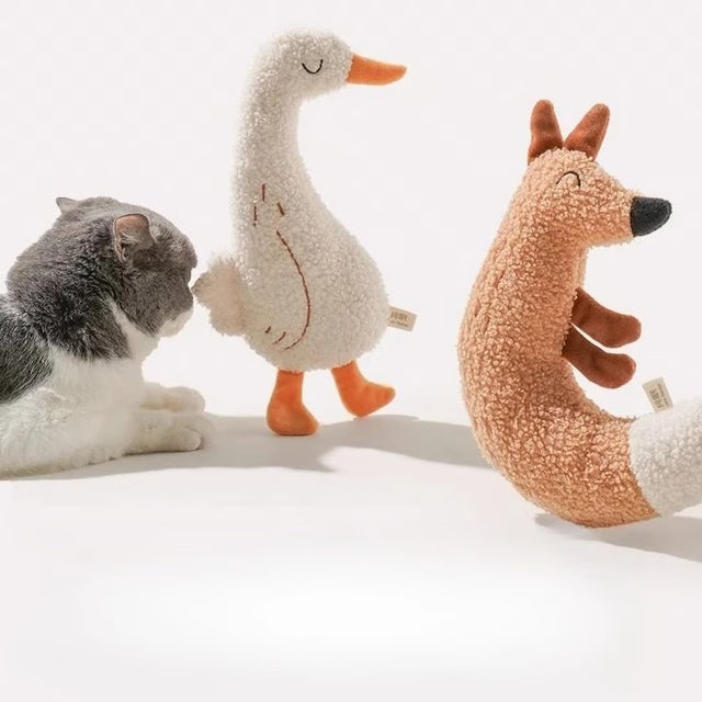 Interactive Plush Squeak and Chew Pet Toy
