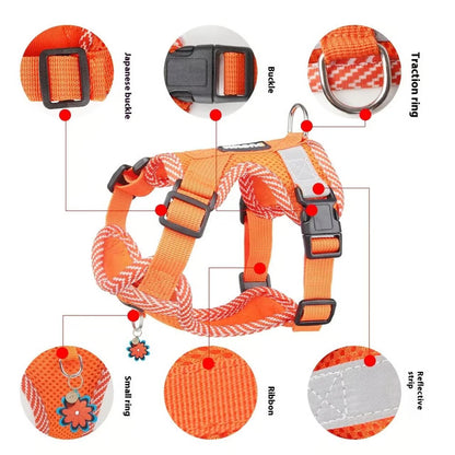 Breathable Reflective Dog Harness with Leash Set