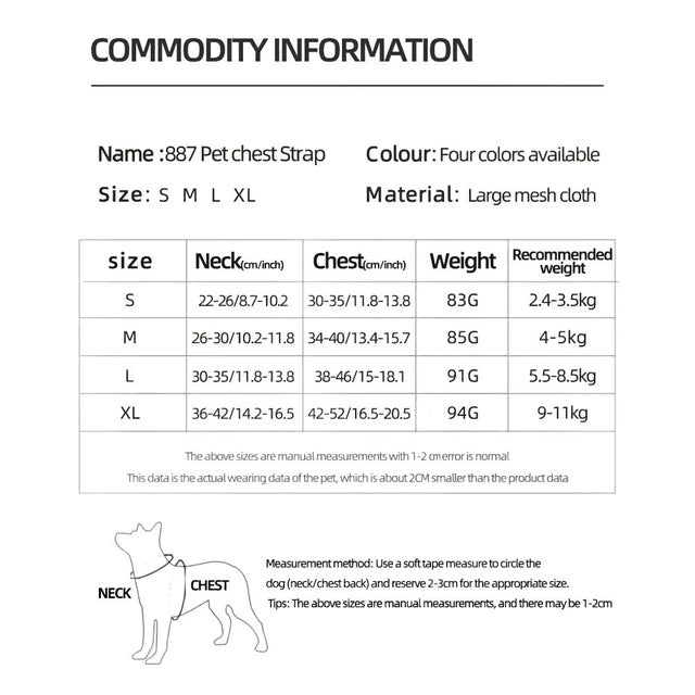 Breathable Reflective Dog Harness with Leash Set