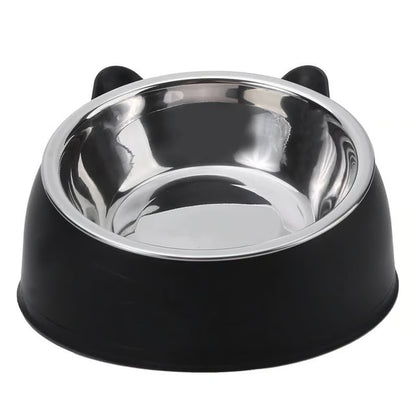 Inclined Stainless Steel Pet Food and Water Bowl for Cats and Small Dogs
