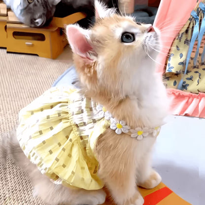 SunBloom Floral Princess Dress for Cats & Small Dogs