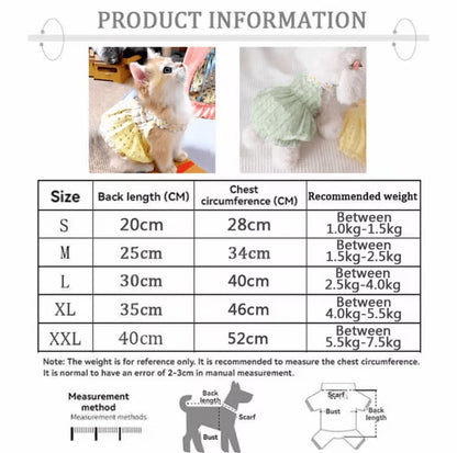 SunBloom Floral Princess Dress for Cats & Small Dogs